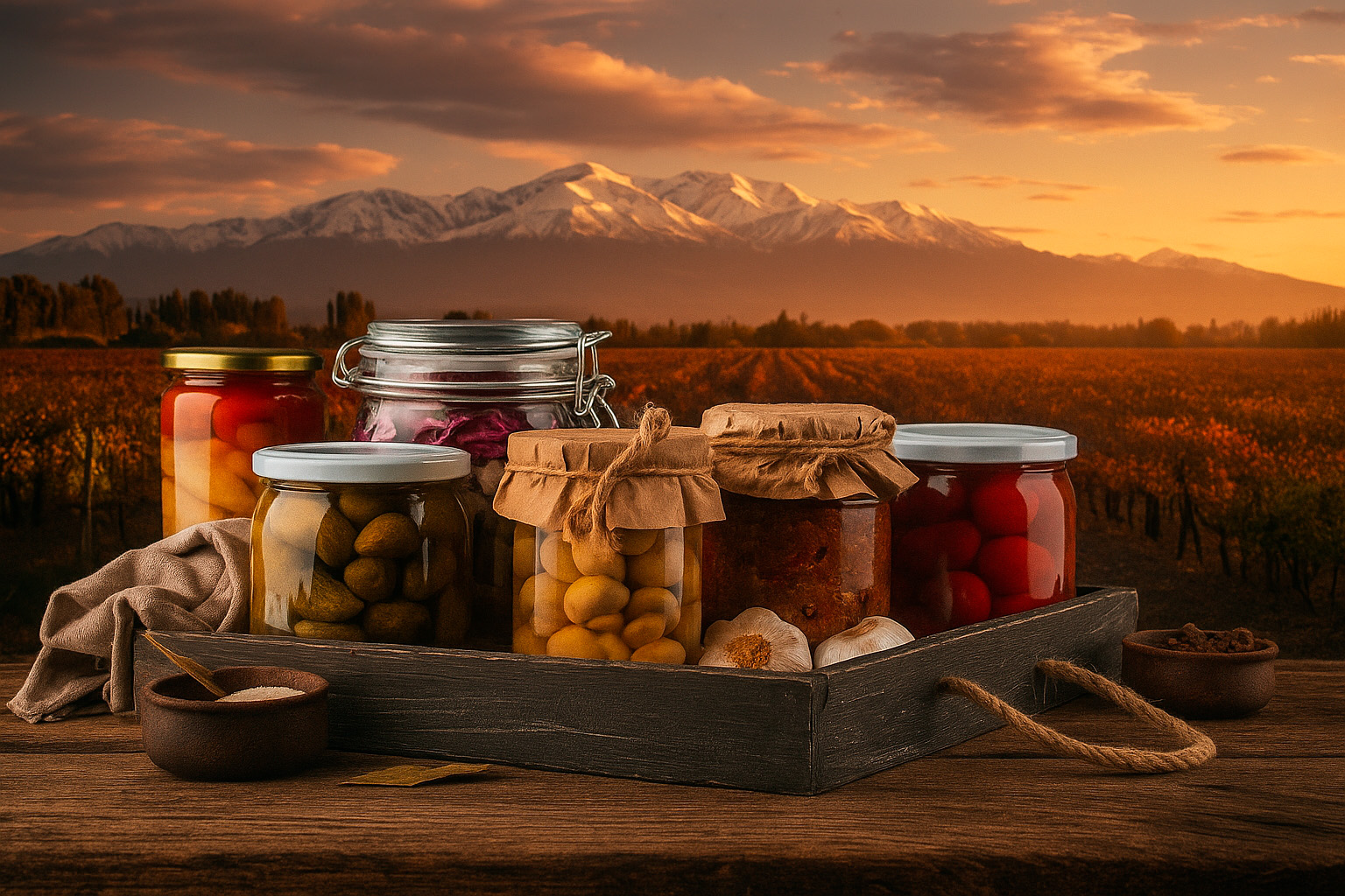Conservas artesanales con ingredientes frescos de Mendoza